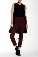 Free People 123763 Maroon Stacked Street Pant Sz M $128 on sale Free People 123763 Maroon Stacked Street Pant Sz M $128 on sale