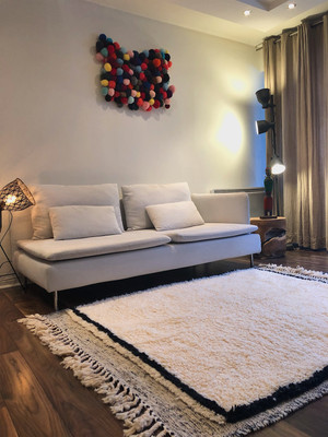 Moroccan Berber Beni Ourain Rug Handmade 100 Wool Tapis Handwoven