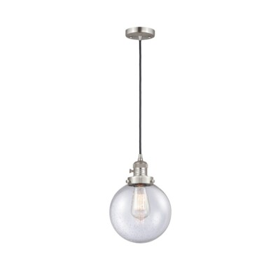 Innovations FR Beacon 8'' 1 Light Mini Pendant, SN - 201CSW-SN-G204-8