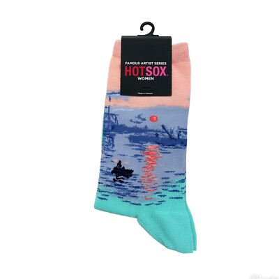HOT SOX Impression Sunrise Pattern Crew Socks womens Size 9-11 NWT
