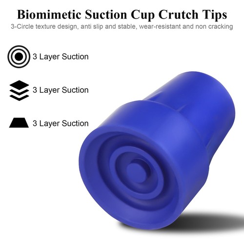 Crutch Tips Heavy Duty Replacement Rubber Cane,Hiking Walker Tips 3/4” Non-Sl... - Picture 4 of 7
