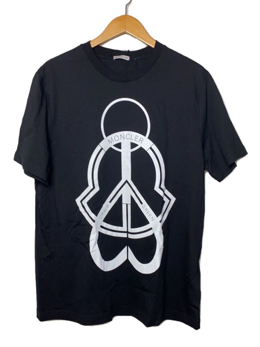 MONCLER T-SHIRT 22SS L COTTON Black PRINT H109H8C00002 M1739 Used 