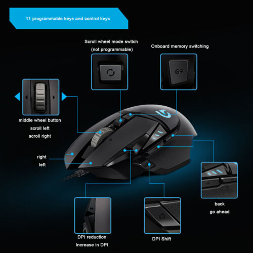 Logitech G502 HERO Adjustable Gaming Mouse - Wired Optical for Precision Gaming - Picture 4 of 16