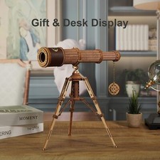 ROKR Wooden  DIY Model Monocular Telescope Kit 3D Wooden Puzzle Jigsaw Kids Gift