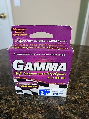 GAMMA High Performance Copolymer Fluorescent Blue Fishing Line 2lb. 120 YDS NOS