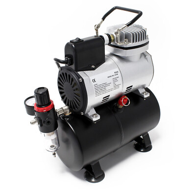 Airbrush Kompressor AF186 Lufttank Druckminderer 4 bar Start Stop Automatik