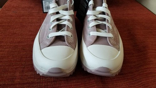 NEW Converse All-Star Hi Tops Pink Shimmer Suede Stack Soles Mens 9.5; Womens 11 - Picture 7 of 9