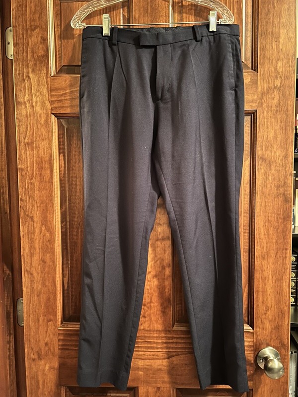 H&M Men's Suit Trousers Pants Navy Blue Skinny Fit 33R