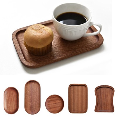 Large Size Walnut Wooden Tray Ins Wind Wooden Plate Dinner Plate Cake Bread  _r1