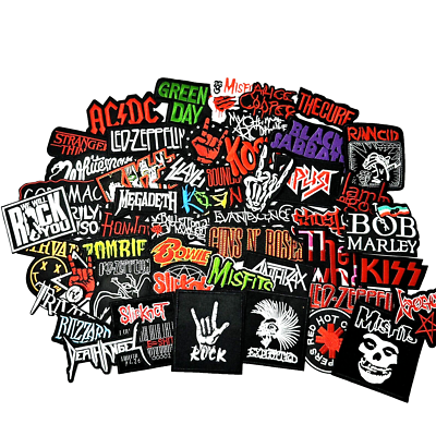 #ad Lot of 20 Heavy Metal Punk Music Rock Band Patches Wholesale Iron on Appliques $24.95