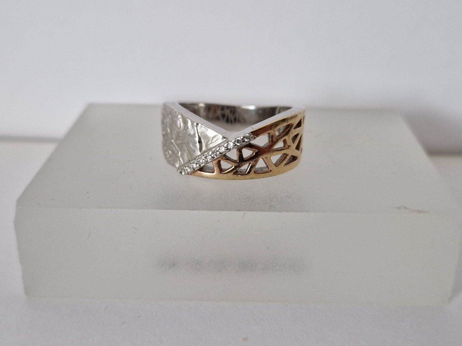 SUENO Solid Silver Ring Two Tone -Sterling - 925 - image 1