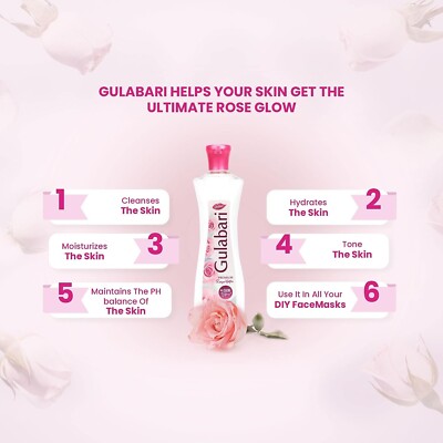 3xDabur Gulabari Premium Rose Water No Paraben Cleanse Hydrate Moisturize Skin