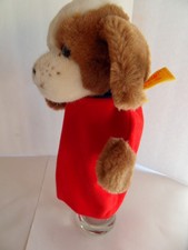 Steiff doll hand puppet dog button flag Germany 1321