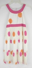 HYPE Dress Kid/ Girl Sz 16 Beige w/ Pink  Orange Polka- Dot Sleeveless 3 Tier