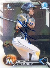2016 Bowman Chrome #BDC21 Anfernee Seymour Rookie Miami Marlins AUTO SIGNED