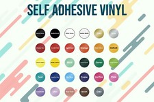Permanent Adhesive Backed Vinyl Sheets 12'' x 12'' , 40 Sheets Assorted Colors