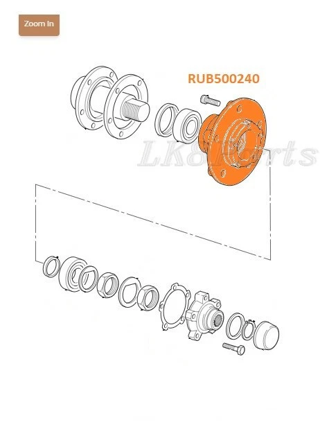 Land Rover Discovery 1 1994-1999 Wheel Hub RUB500240 New - Image 2 of 3