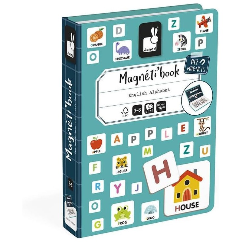 Jeu éducatif Magneti'Book Alphabet premier apprentissage anglais 142 pièces magnétiques