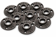 10 x 3/4" BSP Malleable Threaded Black Floor Flange Iron Wall Mount