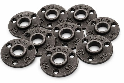 10 x 3/4'' BSP Temperguss Gewinde schwarz Boden Flansch Eisen Wandhalterung