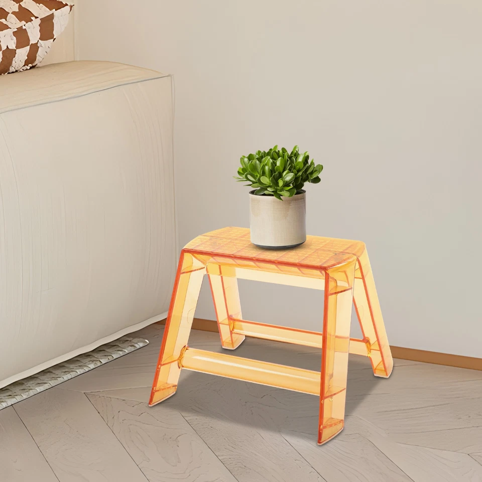 Modern 2 Steps Protable Step Ladder Step Stool Clear Stool for Indoor Outdoor - Image 2 of 4