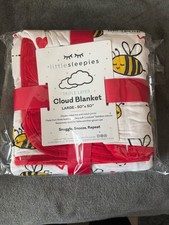 Little Sleepies Bee Mine White Valentine s Cloud Blanket NIB