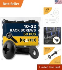 Durable 10-32 Rack Screws 50-Pack - Ideal for Network Cabinets and Studios