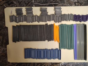 Lot Vintage K'NEX Yellow Hard KNEX Case Roller Coaster Chain Track See Pics Qtys