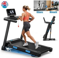 MERACH T12 Foldable Incline Treadmill 7.5MPH Quiet for Double Deck Technology