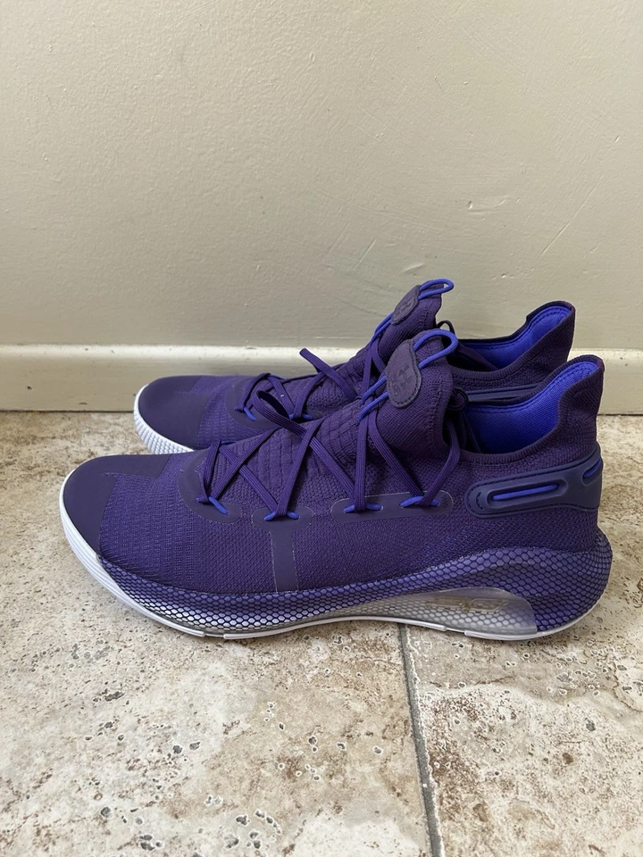 New Under Armour Curry 6 Team Men's Size 16 Purple Violet Shoes 3022893-500 - Image 2 of 4