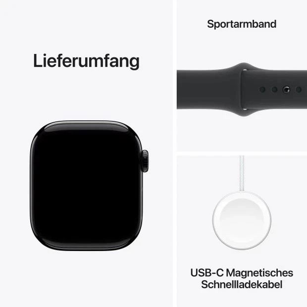 Apple Watch 10 GPS Diamantschwarz Alu 46mm Sportarmband Schwarz M/L MWWQ3 - Bild 3 von 3