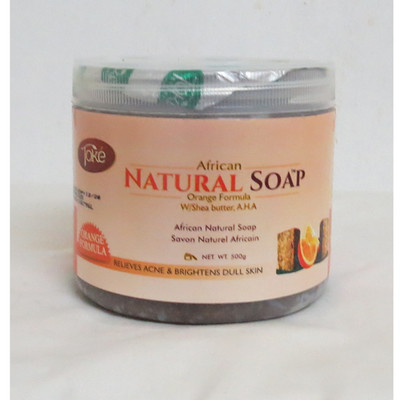 Toke Cosmetics African Natural Soap 500g mit Sheabutter, AHA - gleichmäßiger Ton