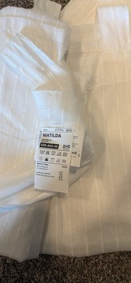 IKEA MATILDA 500.460.48 Sheer Curtains White 2 Tab Top Panels 55x118 in