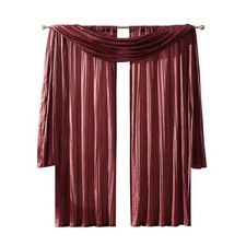 Home Fashions Athena Faux Crushed-Silk Window Curtain Panel and Valance Set, ...