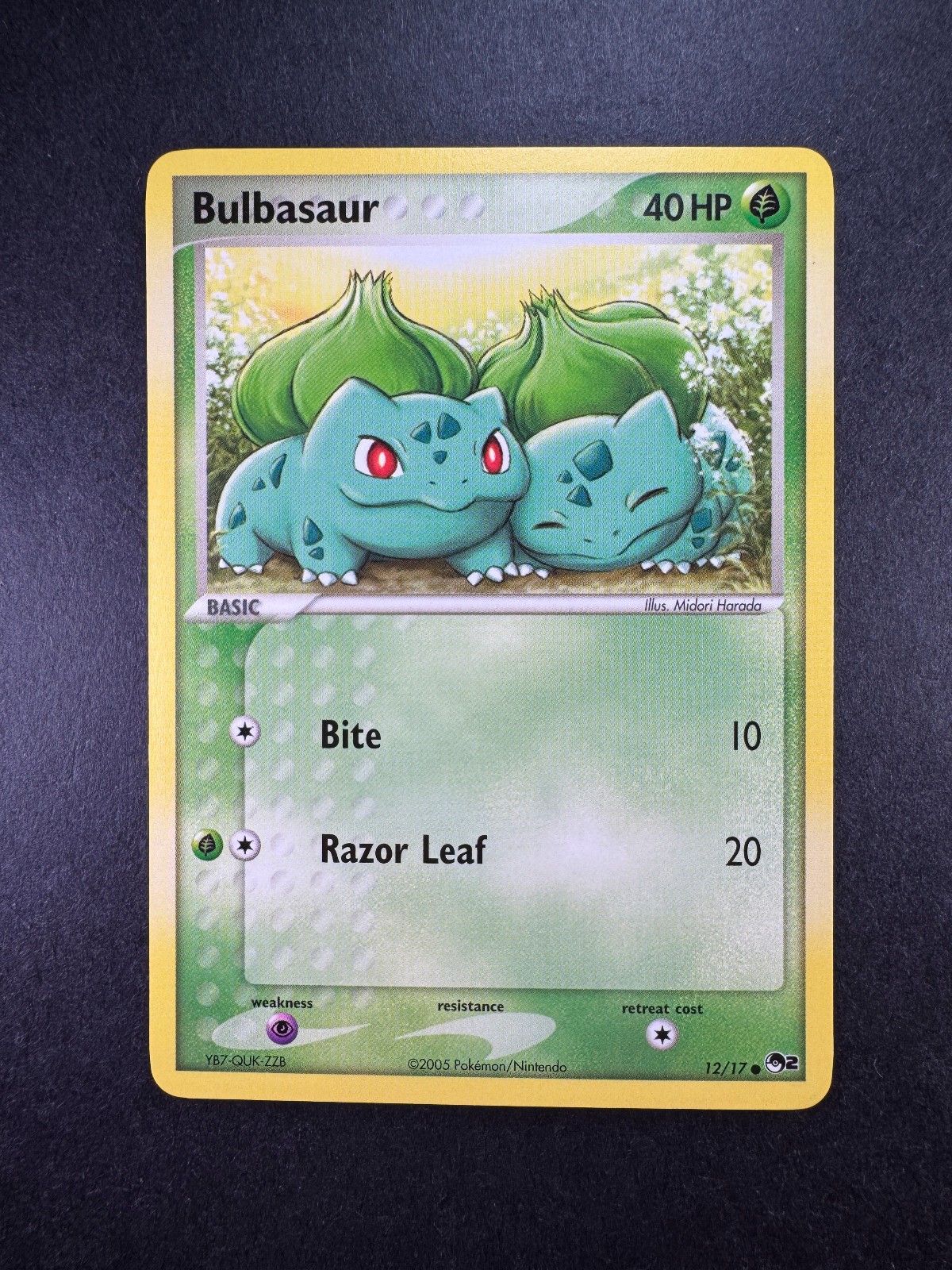 2005 Pokemon Bulbasaur 2005 POP Series 2 Non-holo 12/17