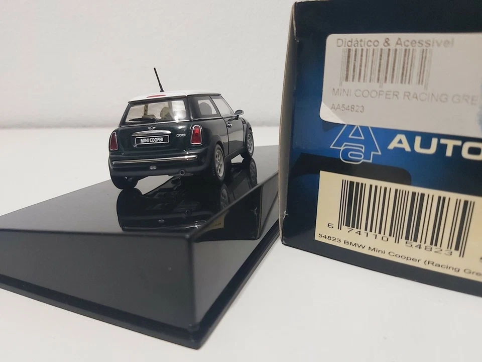 Bmw Mini Cooper Racing Green Autoart 54823 1/43 Verde Scuro Austin Grun 2001 - Immagine 2 di 2