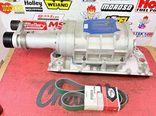 New Bbc Chevy V8 Oval Port 1x4 Weiand Pro Street 177 Satin Supercharger Blower