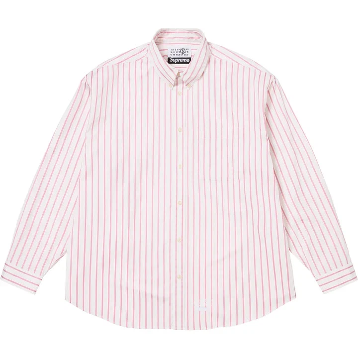 Supreme Long Sleeve Striped Casual Button-Down Shirts for Men for