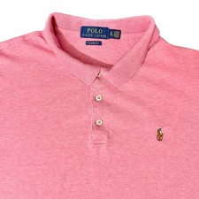 Polo Ralph Lauren Mens XL Classic Fit Pink Heather Polo Shirt Flesh Pony