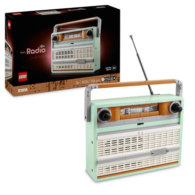 Icons Retro-Radio-Bausatz für Erwachsene im Vintage-Design, baubare Bürodeko und
