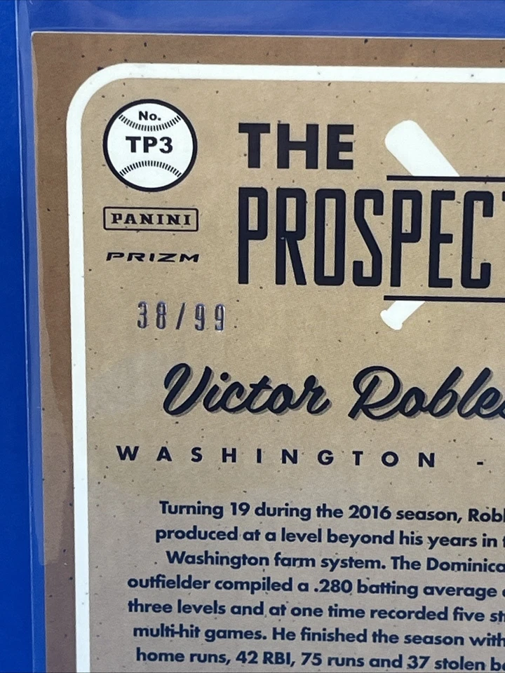 2017 Panini Donruss Optic The Prospects Red Prizm 38/99 Victor Robles #TP3 - Image 3 of 3