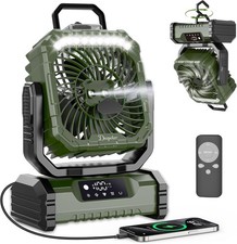 Camping Fan with LED Light,20000mAh Battery Rechargeable Camping Misting Fan,n