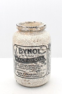 VINTAGE DISTRESSED BYNOL MALT & CODD LIVER OIL ALLEN & HANBURY'S LONDON POT