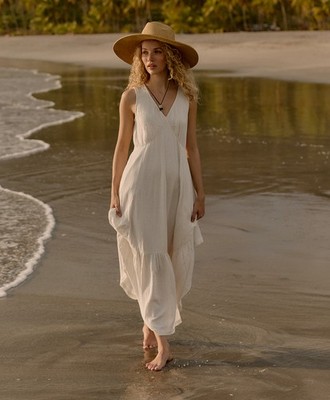 Pact Women's Coastal Double Gauze Beach to Brunch Dress Extra Small Sea  Salt | eBay