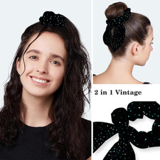 Abstract Glitters Black Scrub Caps Surgical Women with Button Adjustable Hats...