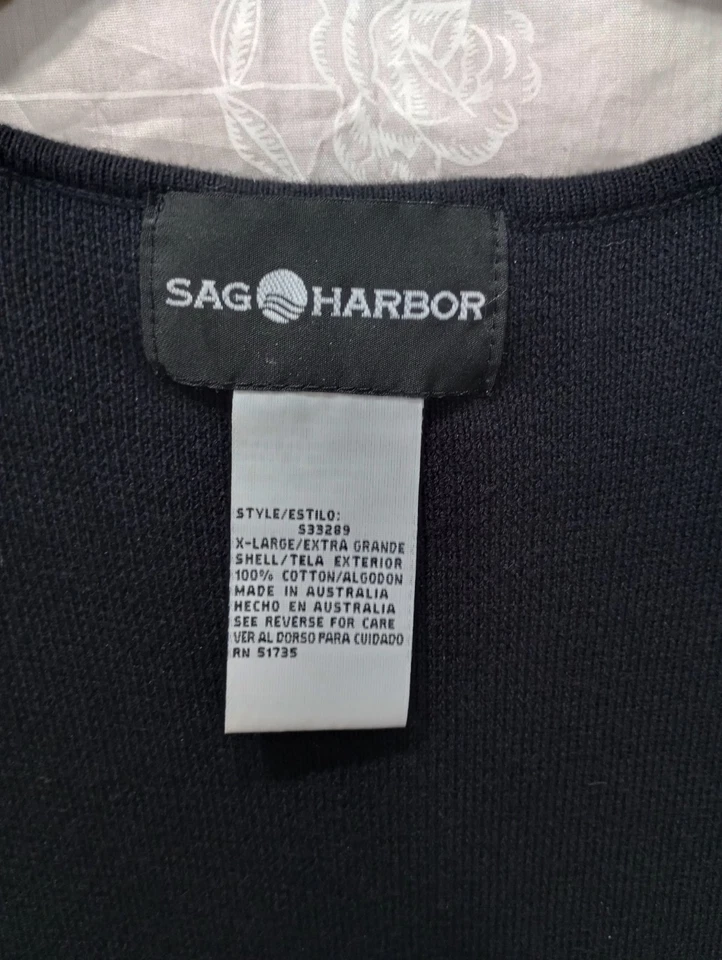 SAG HARBOR Suéter Chaleco Cuello Redondo Mujer Mediano 100% Algodón - Profesional  Foto 3 de 4