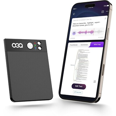 OEQ AI Voice Recorder,64GB AI Speech Processor with Simultaneous Interpretation