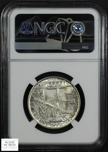 1936 S Bay Bridge Commemorative Silver Half Dollar 50C NGC MS 66 CAC - Picture 2 of 5