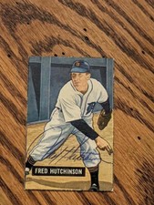 FRED HUTCHINSON SIGNED AUTOGRAPHED 1951 BOWMAN CARD # 141 DETROIT TIGERS TOUGH!