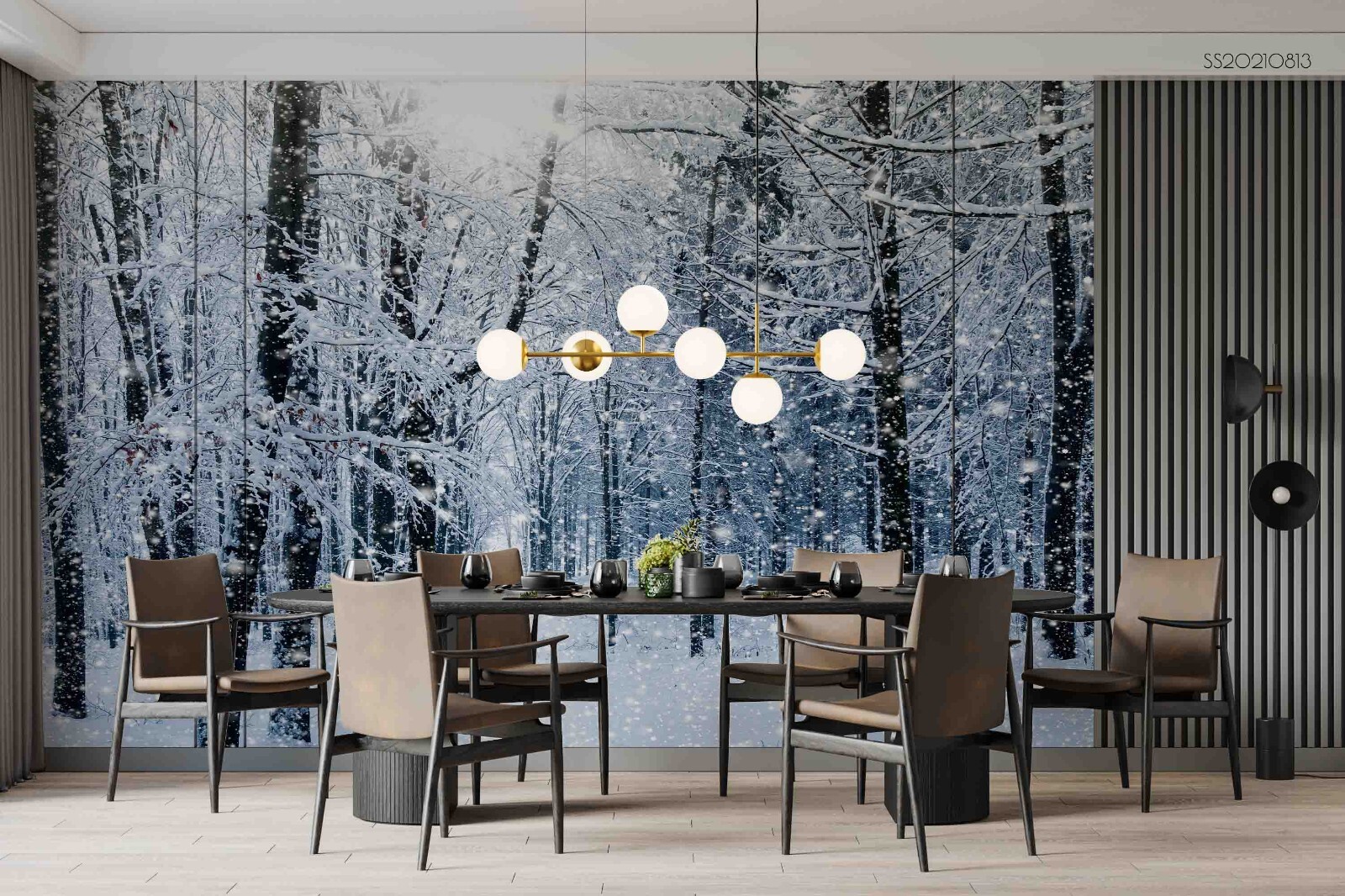 3D Snow Forest Nature Scenery Wall Murals Wallpaper Murals Wall Sticker 82